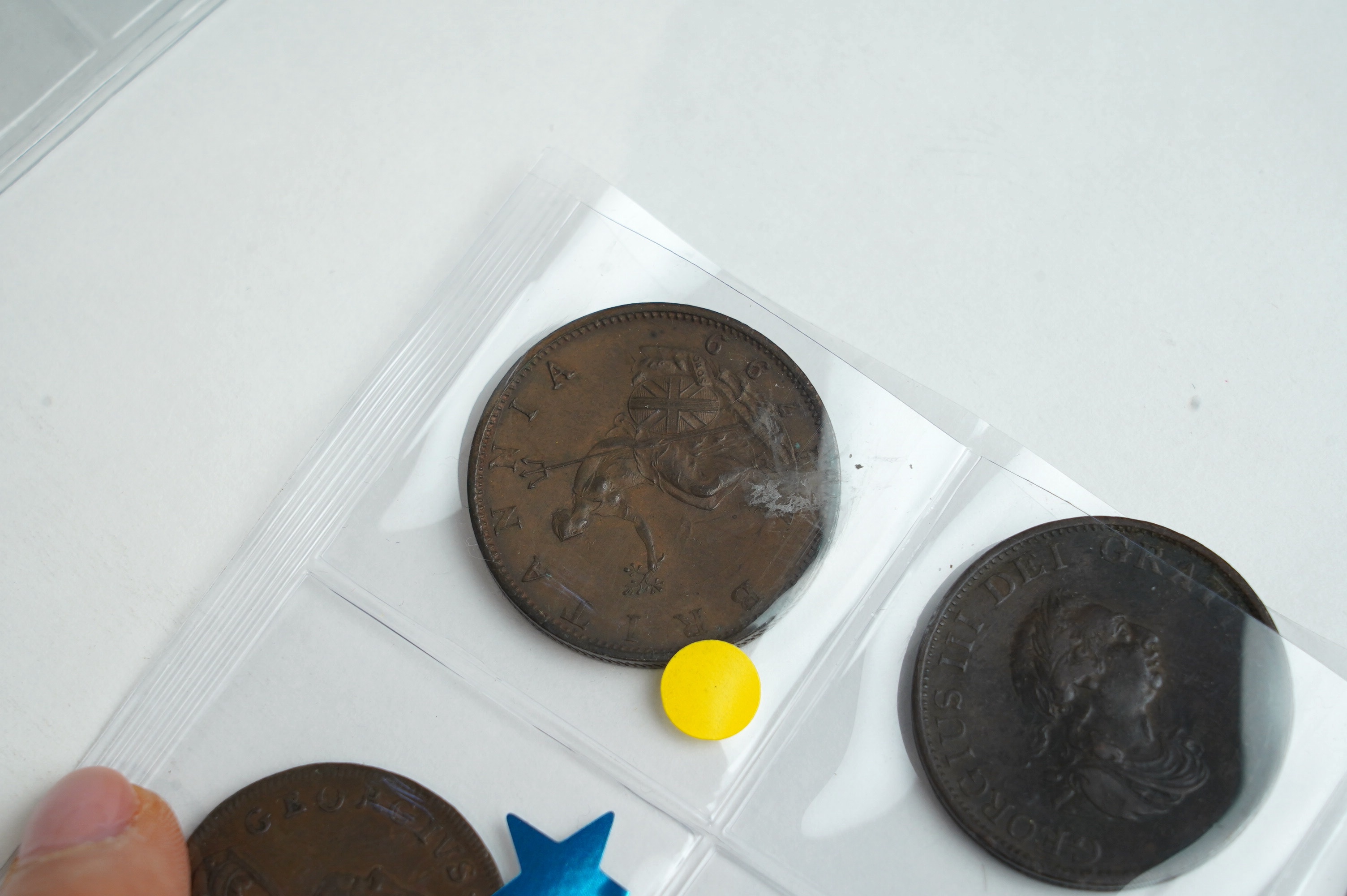 British coins, George II to William IV, crowns to farthings